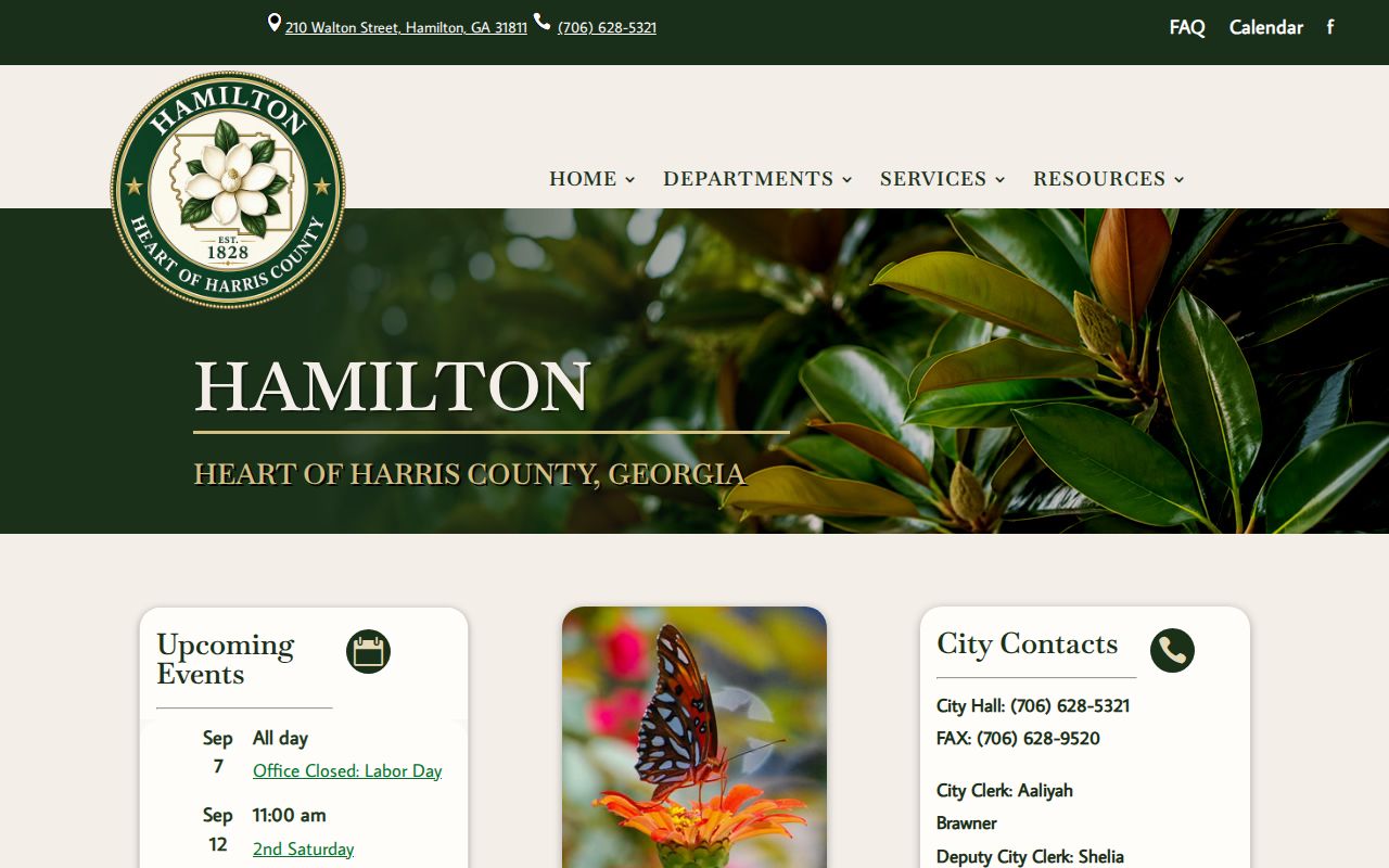 Official Hamilton Georgia city hall website