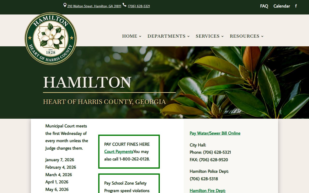 Hamilton Municipal Court information page