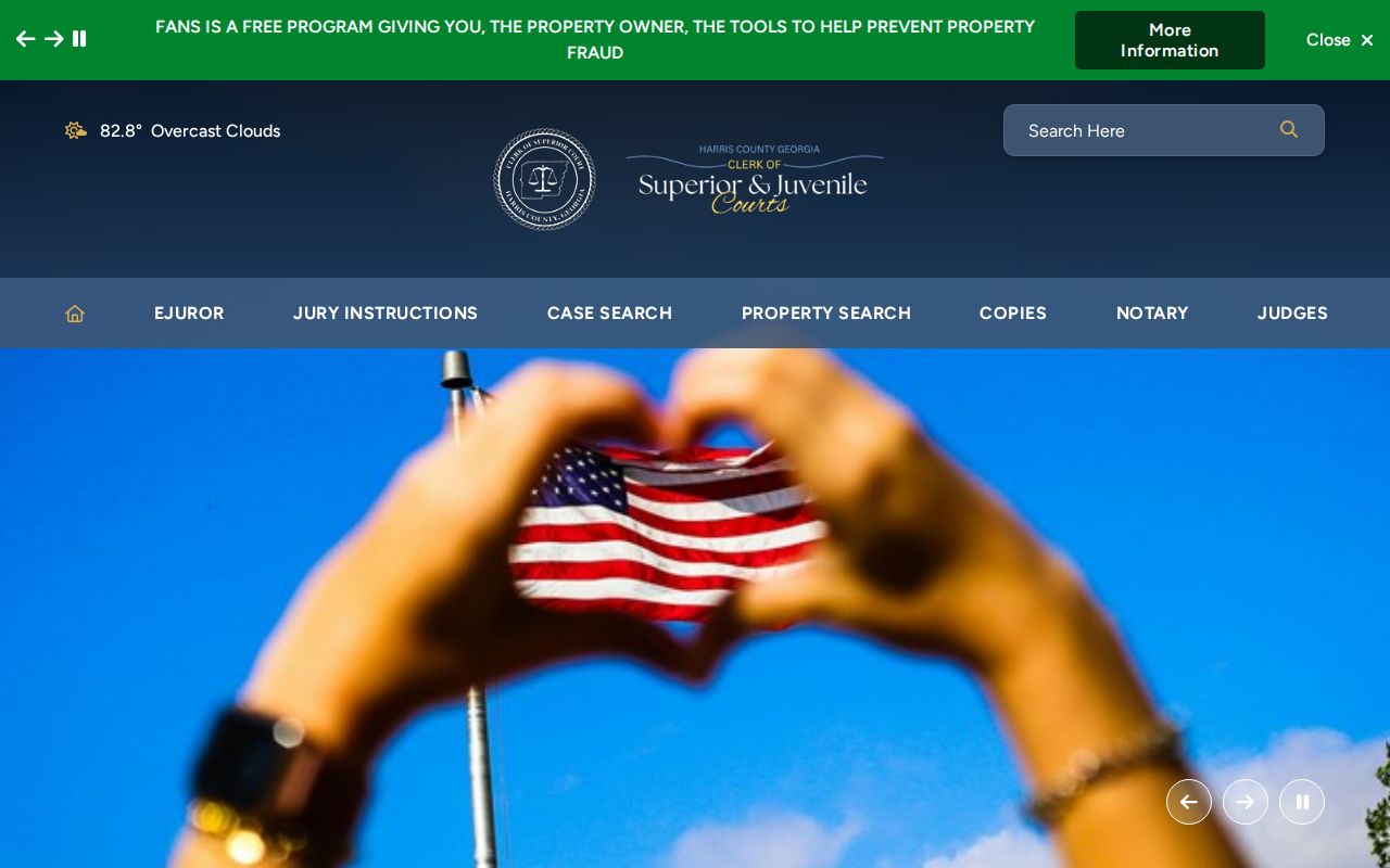 Harris County court calendar clerk homepage navigation
