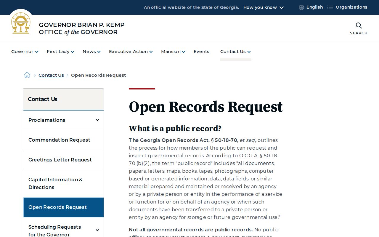 Georgia Open Records guidance used for Harris County record requests