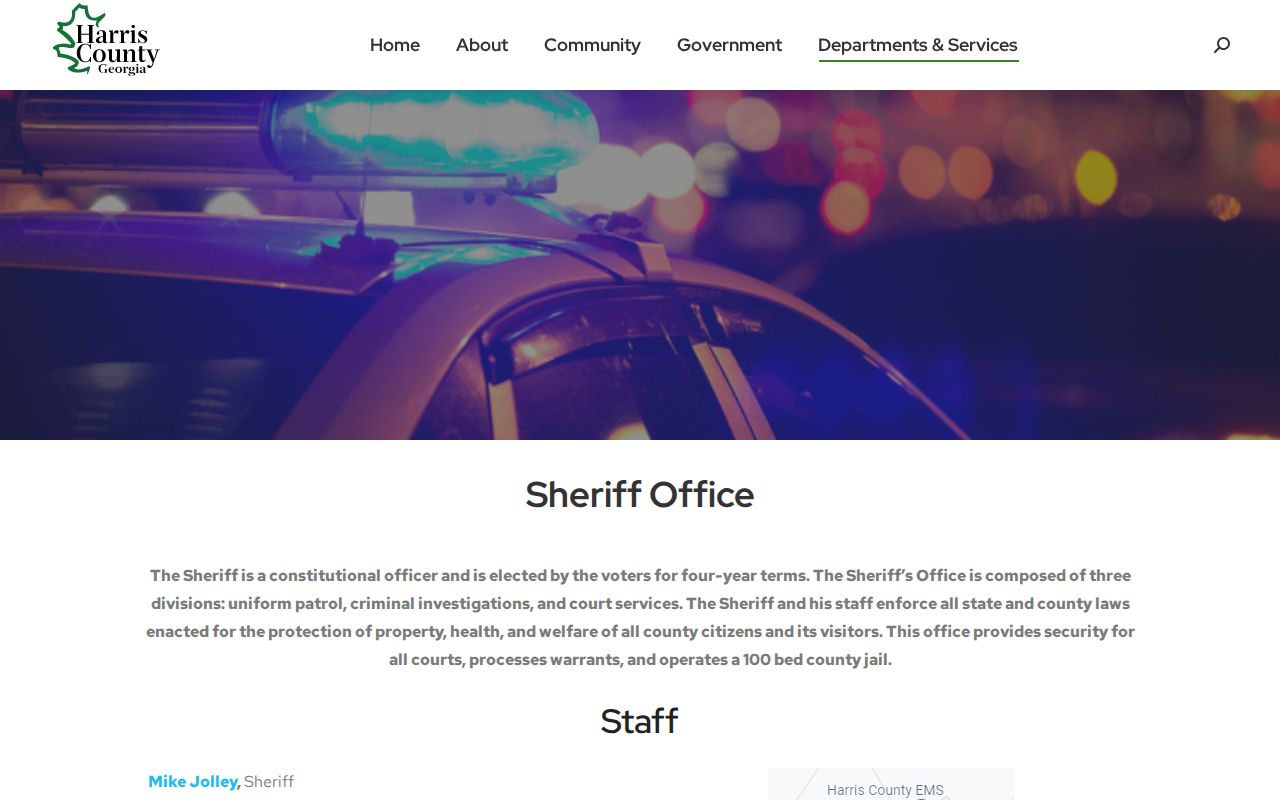 Harris County Sheriff page distinguished from traffic court records