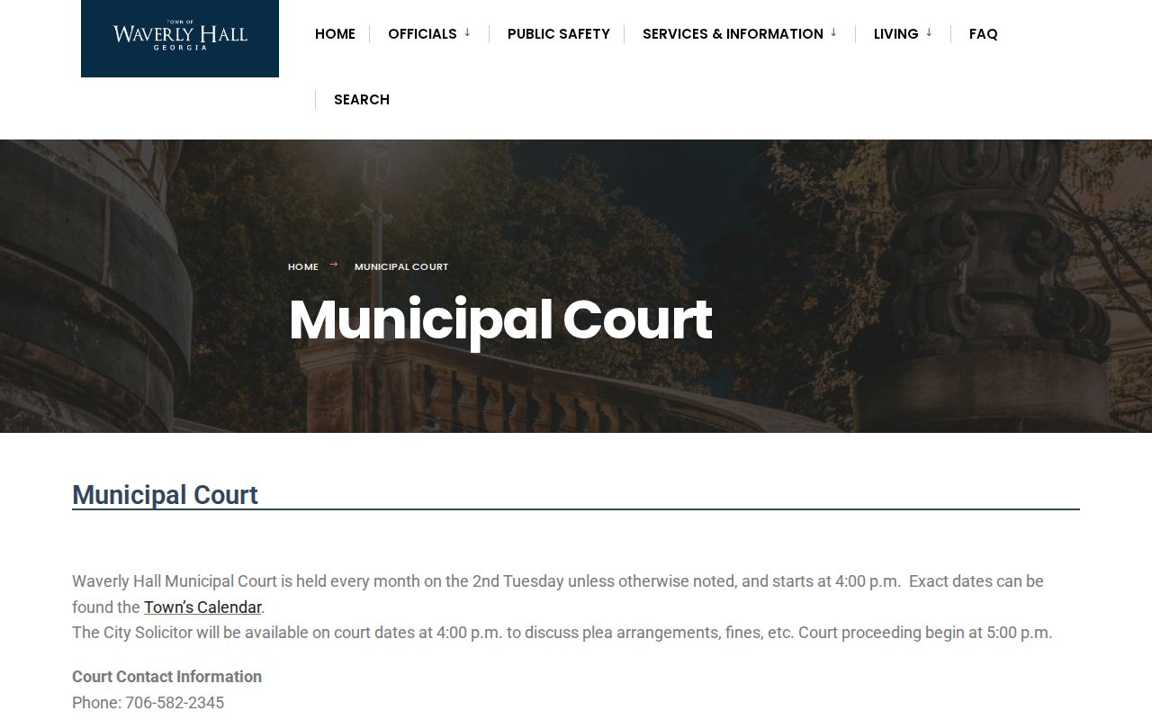Waverly Hall Municipal Court page